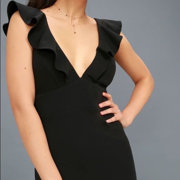 Lulus Perfect Opportunity Black Maxi Dress with Ruffle Straps Size Medium - Picture 7 of 10